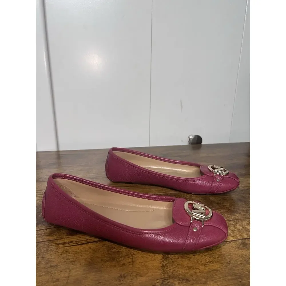 Michael Kors Women's Fulton Moccasin Bright Red And Gold Summer Colorful Luxury